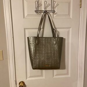 Brahmin Jayden Pewtwr Chic Crocodile-Embossed Tote Bag